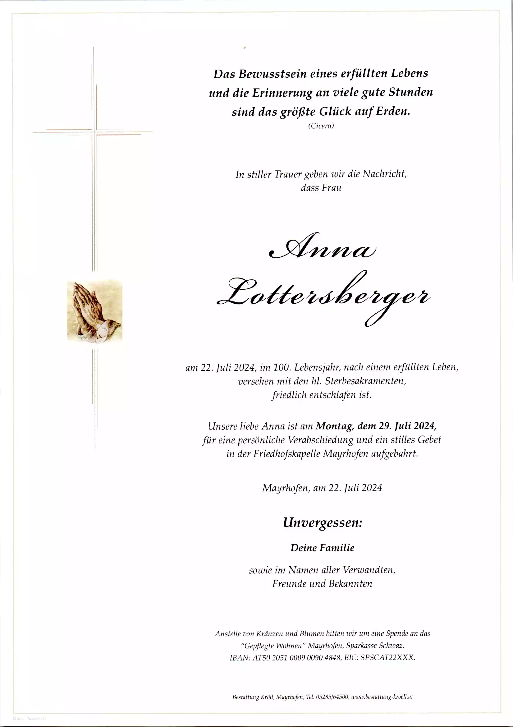 Parte von Lottersberger Anna